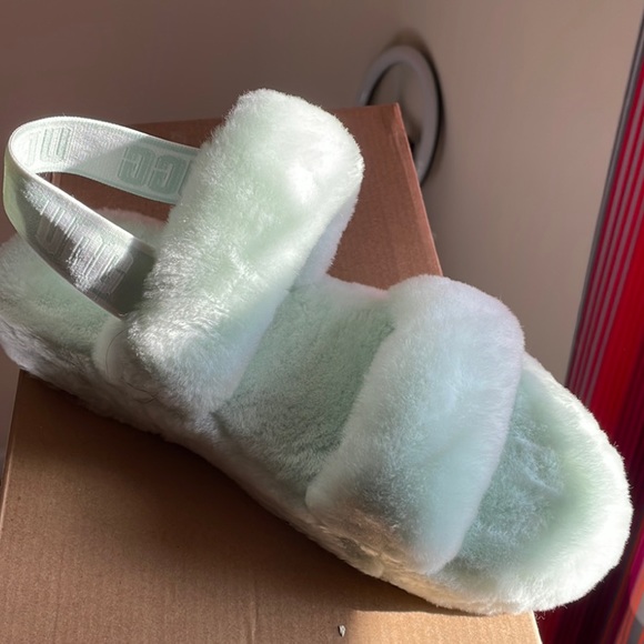 Oh Yeah Ugg Slippers in Retro Mint - Picture 7 of 7